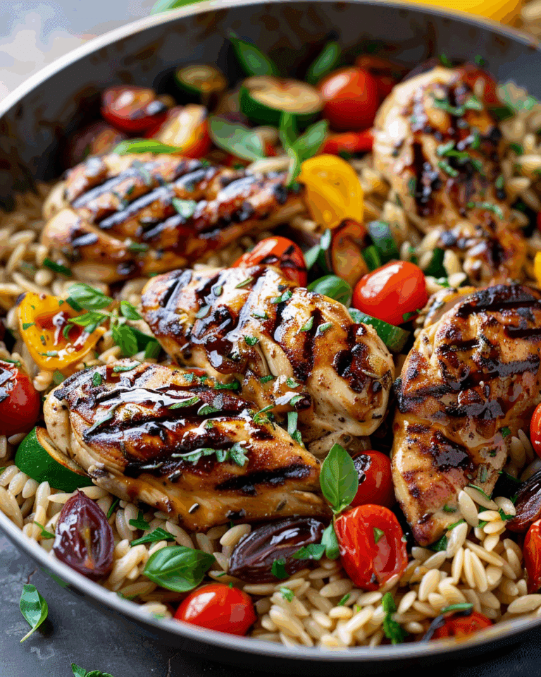 Balsamic Chicken with Orzo and Vegetables