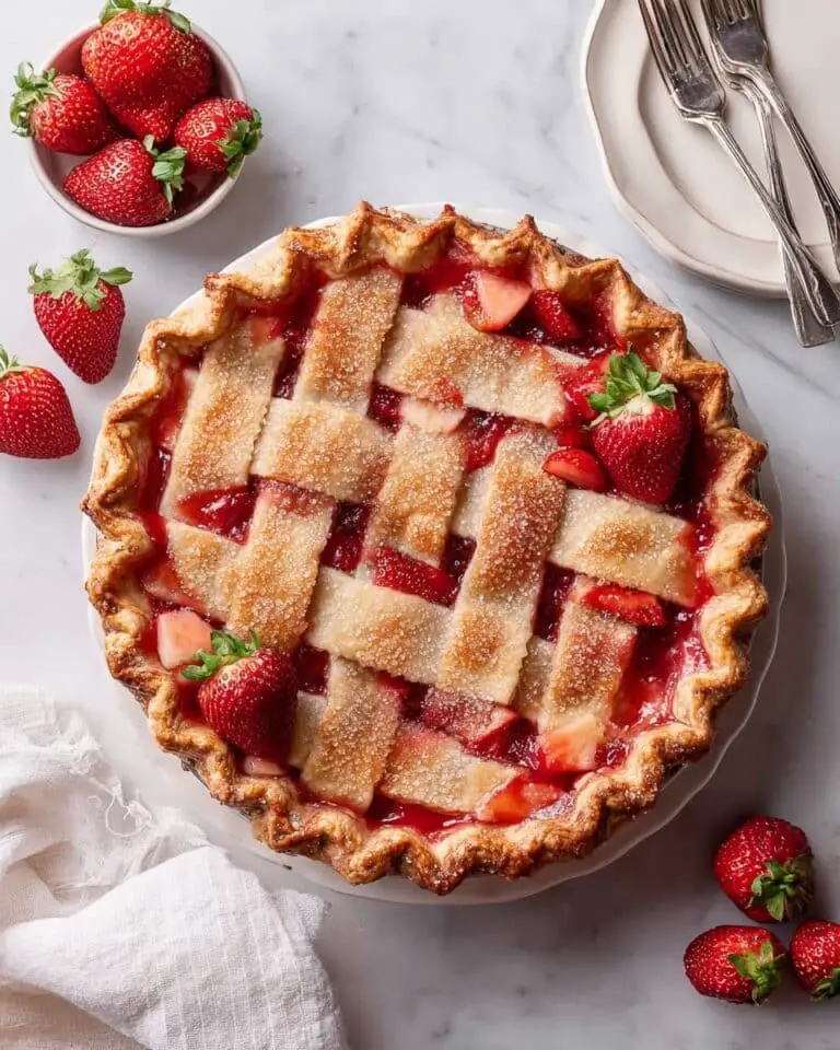 Brown Butter Strawberry Peach Pie