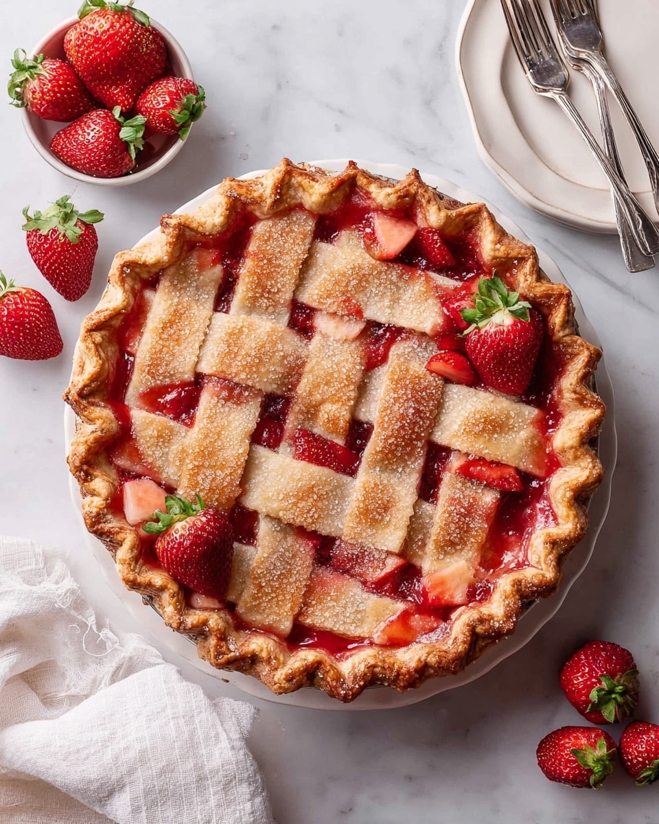 Brown Butter Strawberry Peach Pie