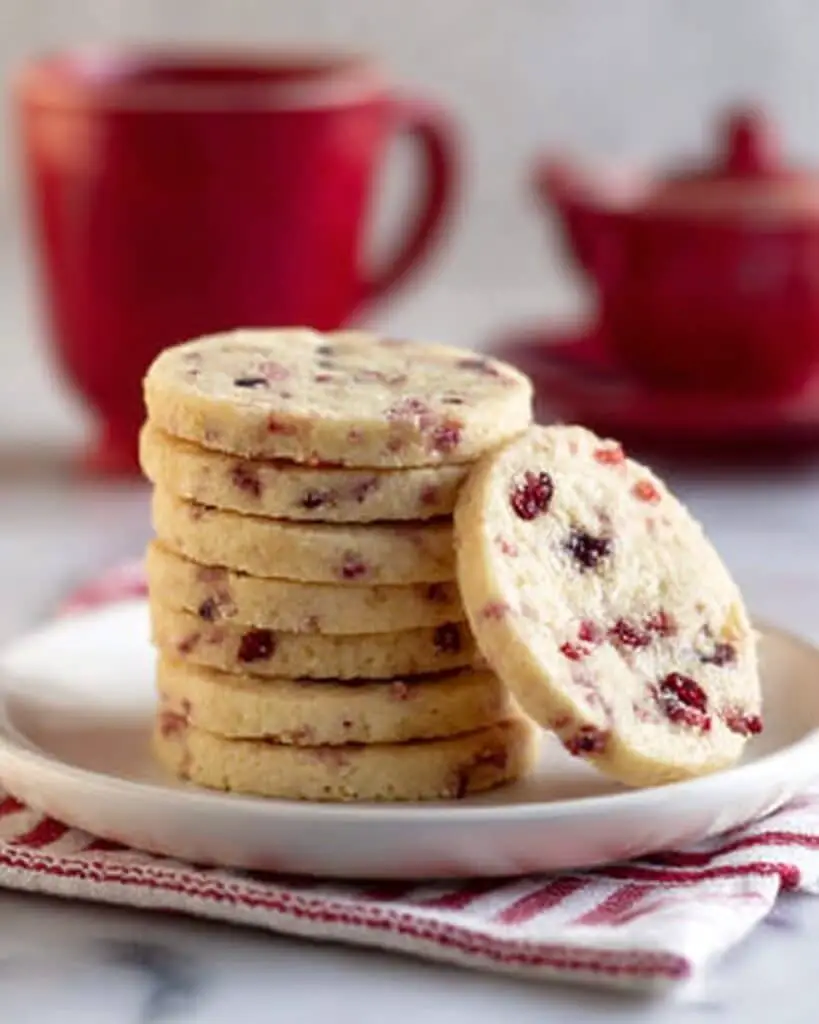 Cranberry Orange Shortbread Cookies