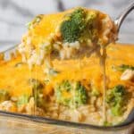 Easy Broccoli Cheddar Chicken Rice Casserole