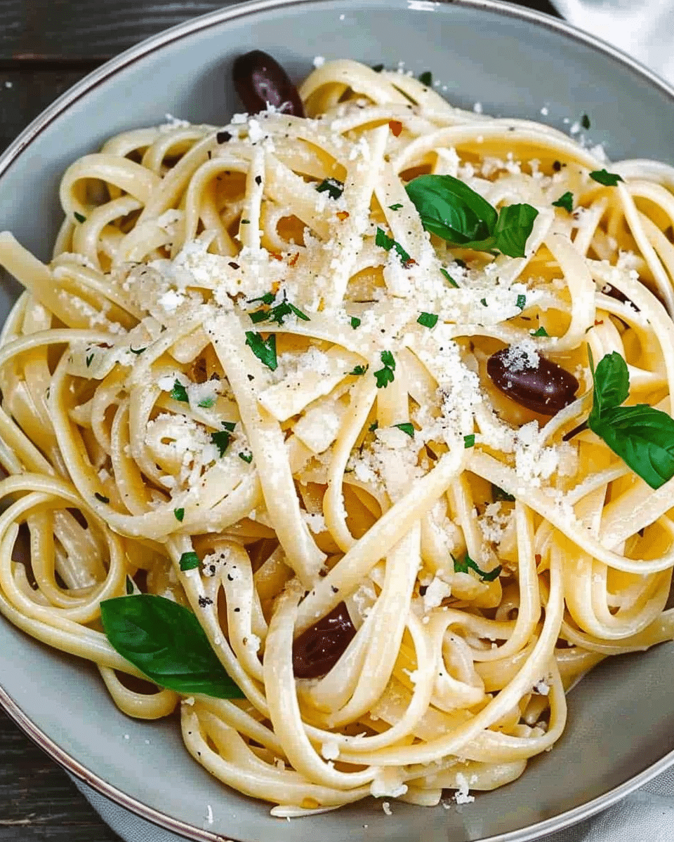 Simple Mediterranean Olive Oil Pasta