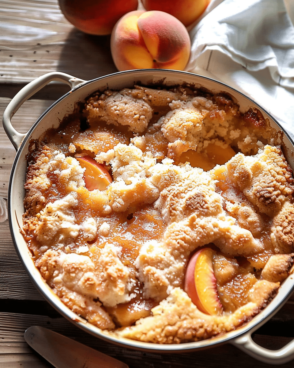 Caramel Peach Dump Cake