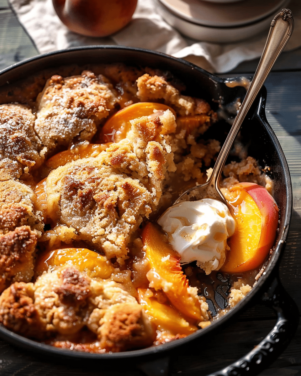 Caramel Peach Dump Cake