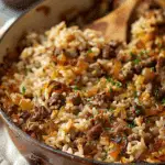 French Onion Beef Rice Casserole