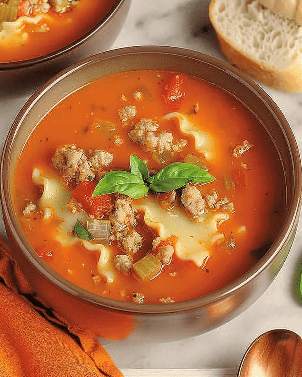 Comforting Vegetarian Lasagna Soup