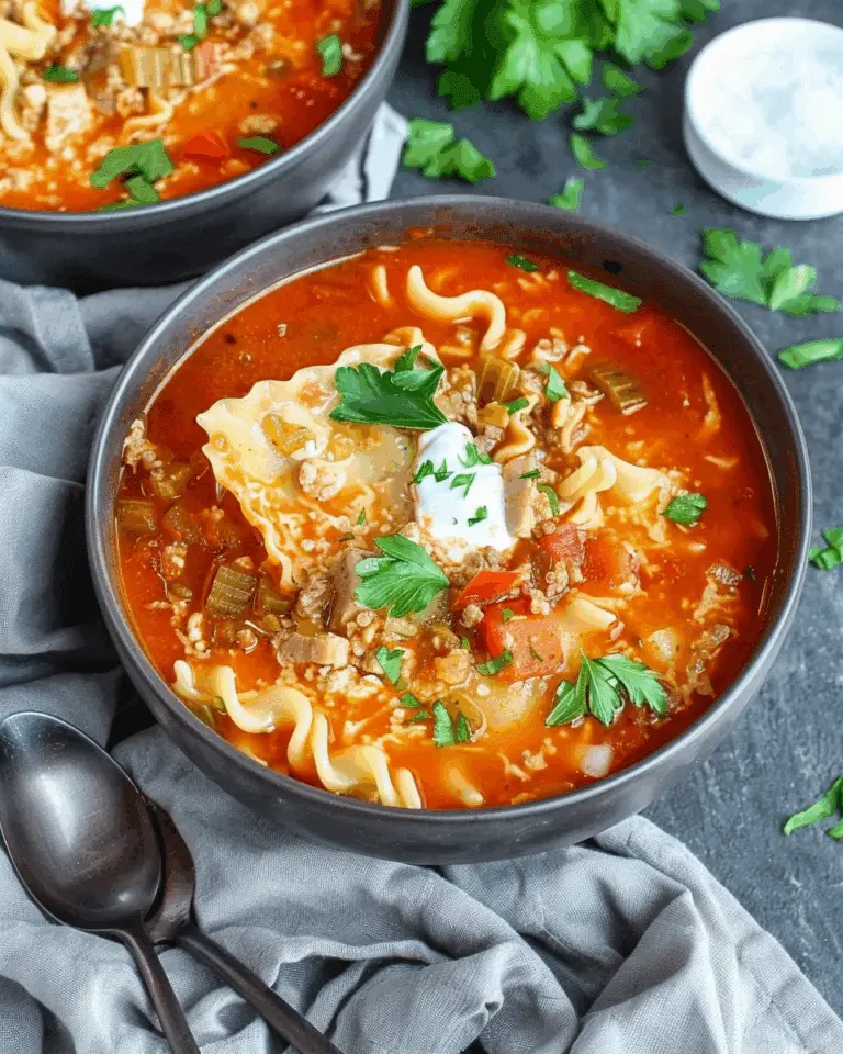 Comforting Vegetarian Lasagna Soup