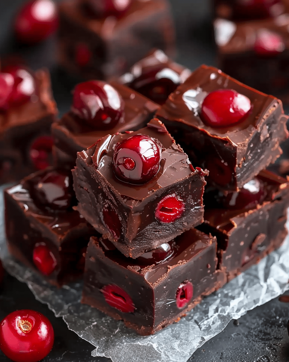 Dark Chocolate Cherry Fudge