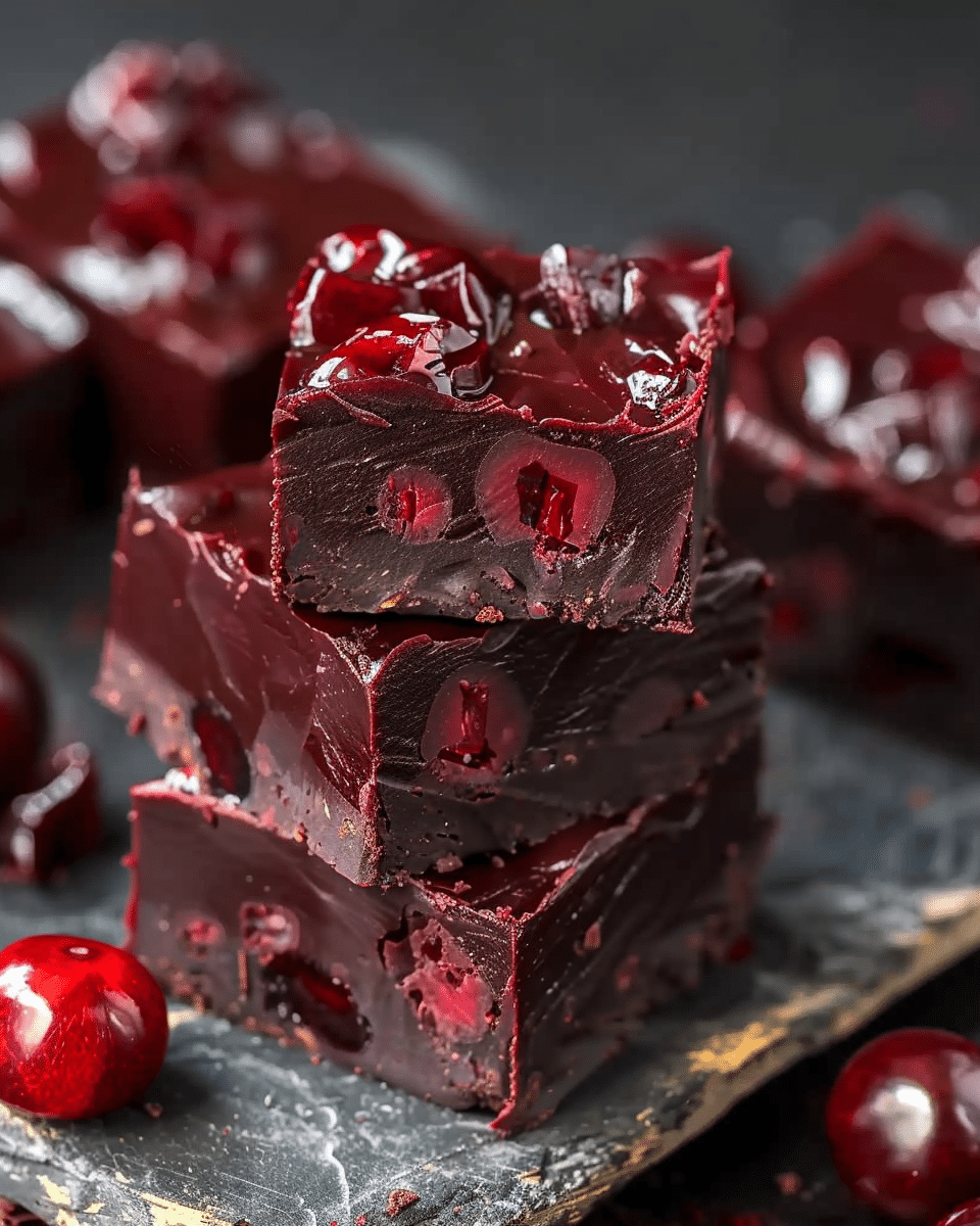 Dark Chocolate Cherry Fudge