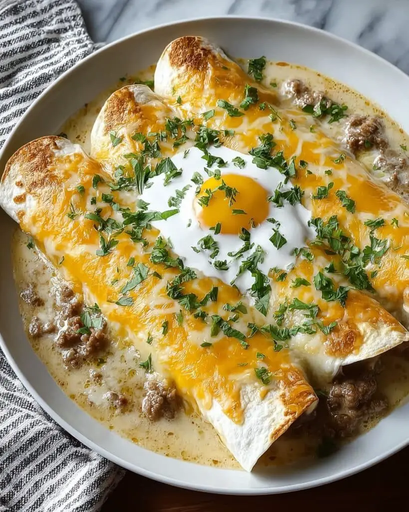 Southern Breakfast Enchiladas with Sausage Gravy