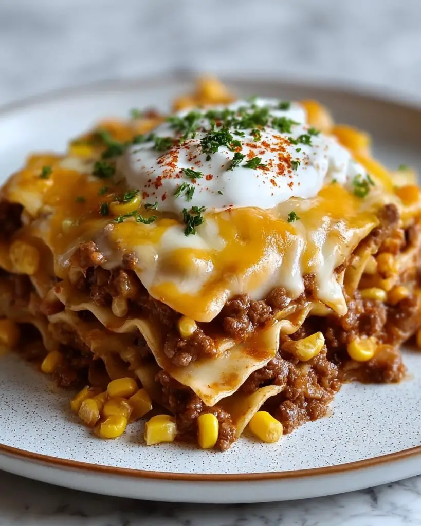 Cheddar Ranch Beef and Corn Pasta Bake
