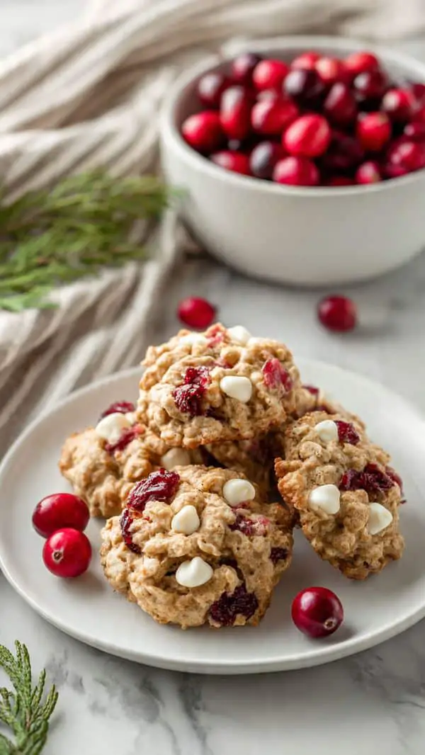 White Chocolate Cranberry Oatmeal Cookies