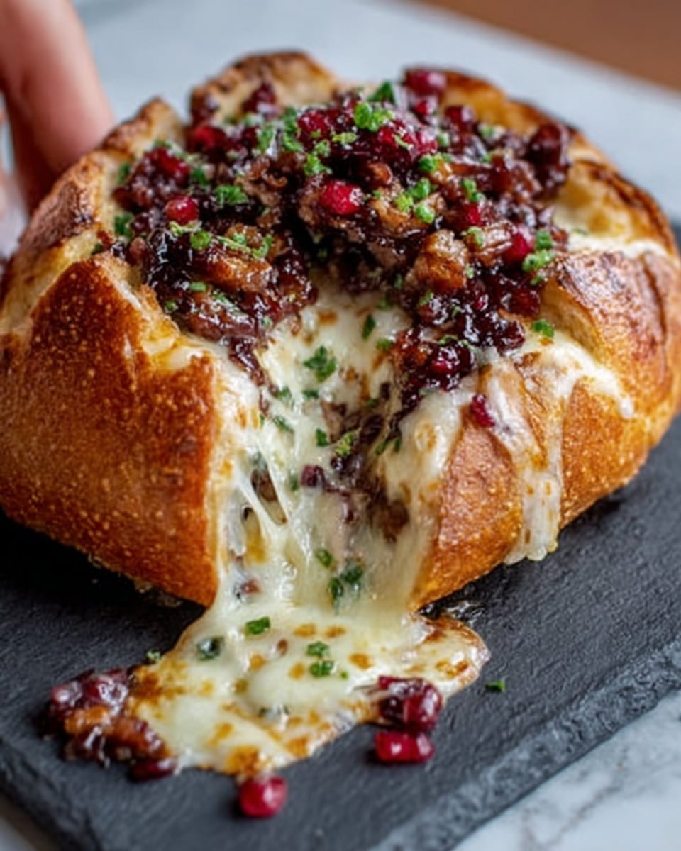 Baked Brie in a Cranberry Bread Bowl
