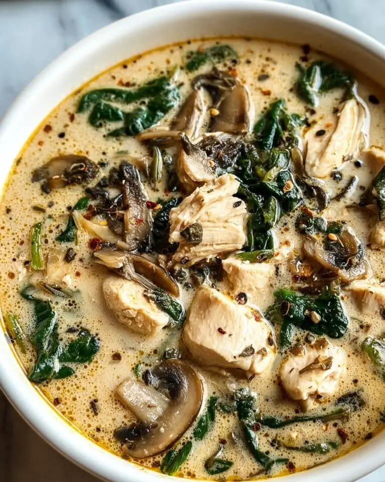 Creamy Rotisserie Chicken and Mushroom Soup