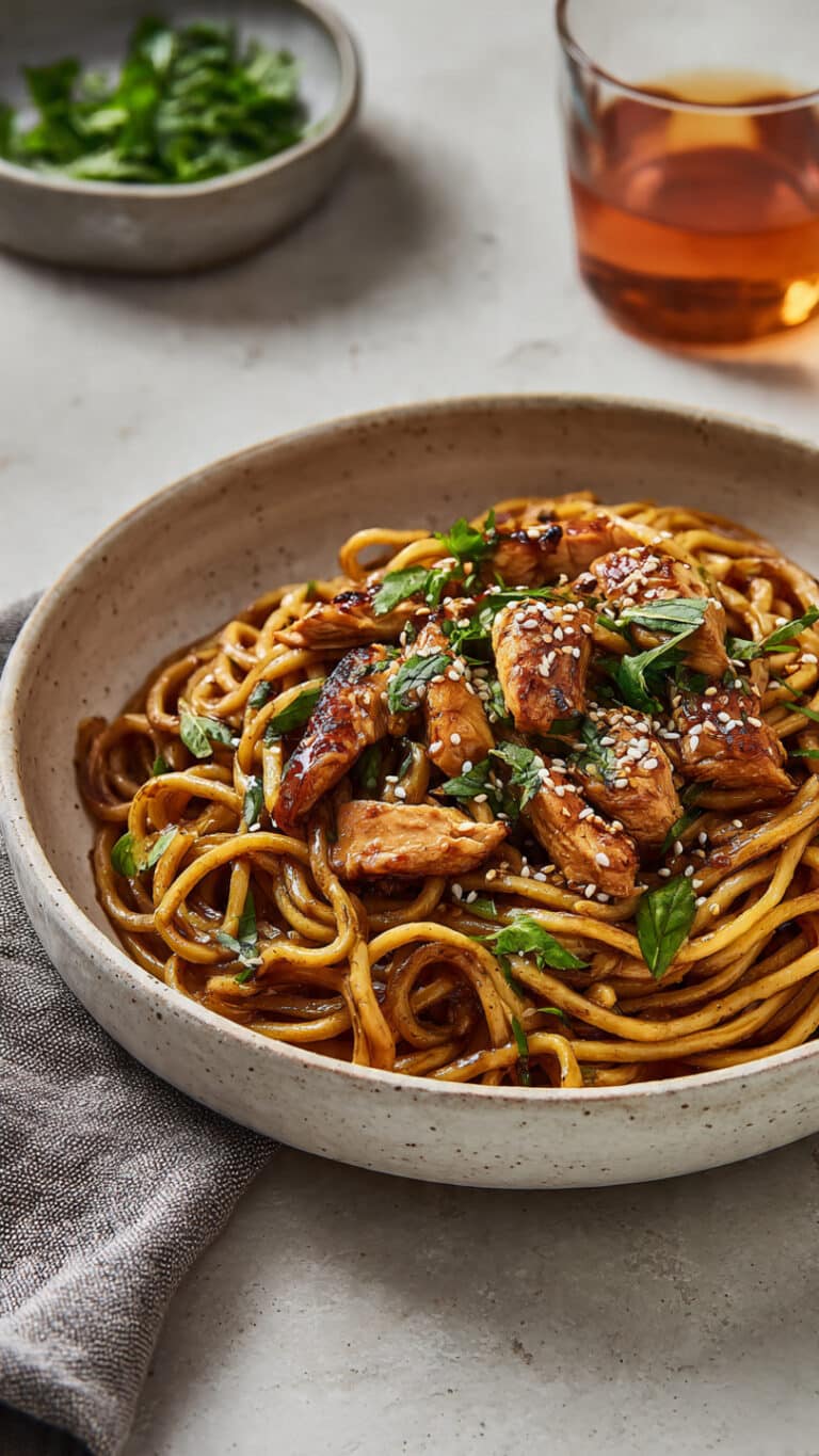 Sticky Garlic Chicken Noodles