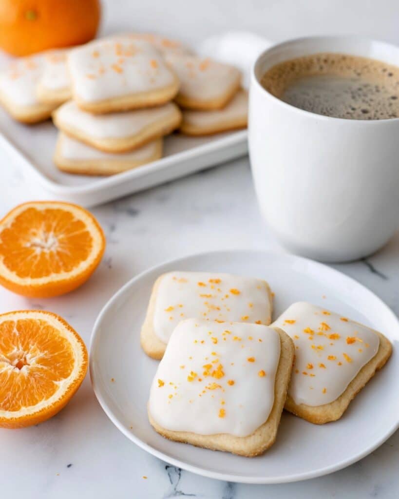 Cardamom Shortbread Cookies with Orange Glaze