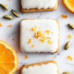 Cardamom Shortbread Cookies with Orange Glaze