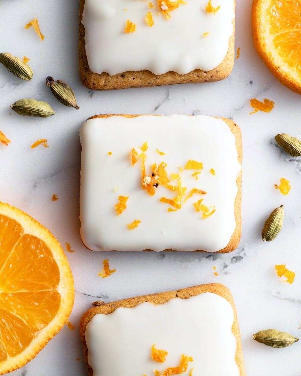 Cardamom Shortbread Cookies with Orange Glaze