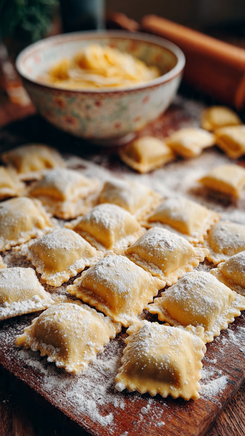 Roasted Red Pepper Soup with Ravioli