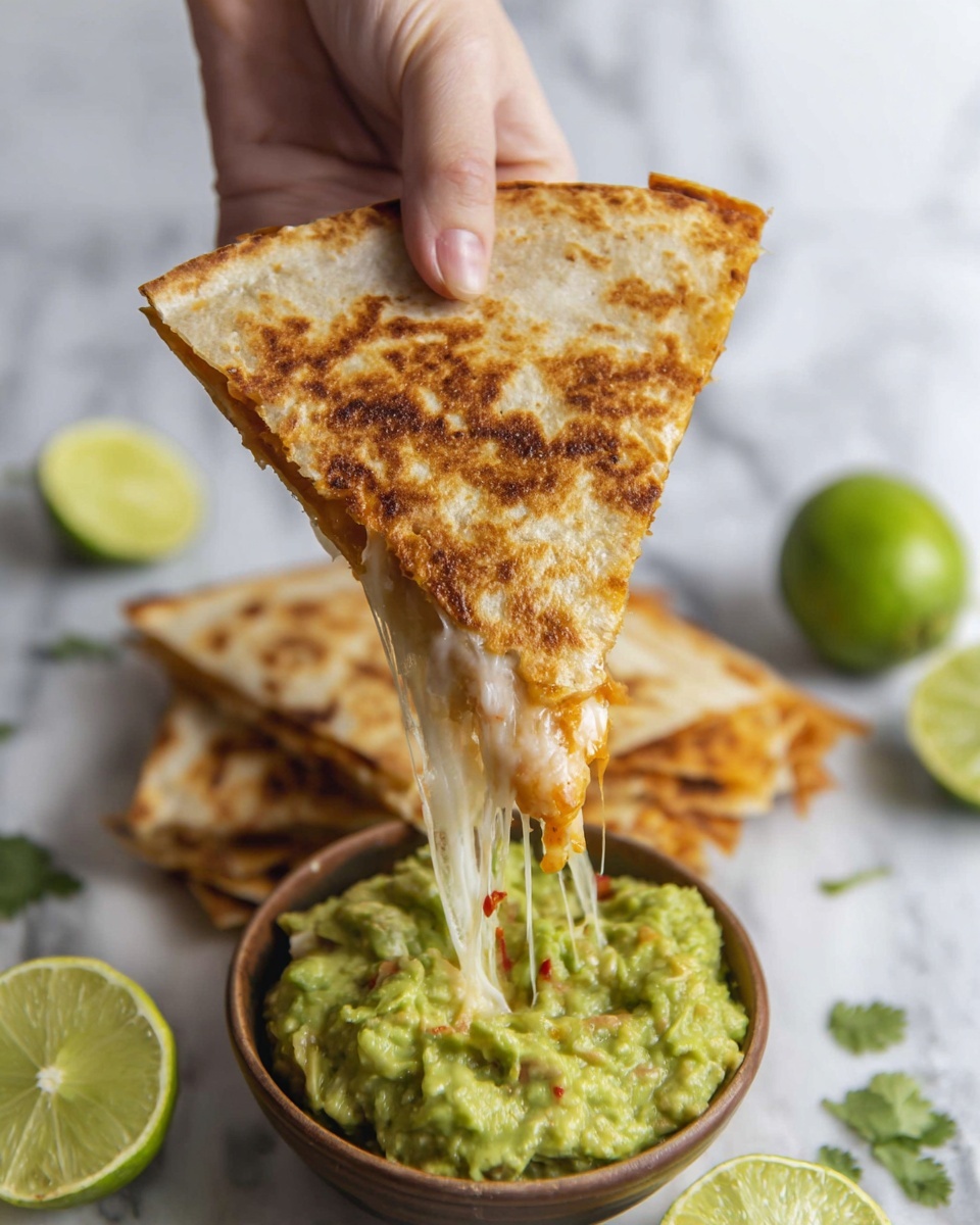 Crockpot Queso Chicken Quesadillas