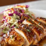 Apple Cider Glazed Chicken Thighs with Autumn Slaw