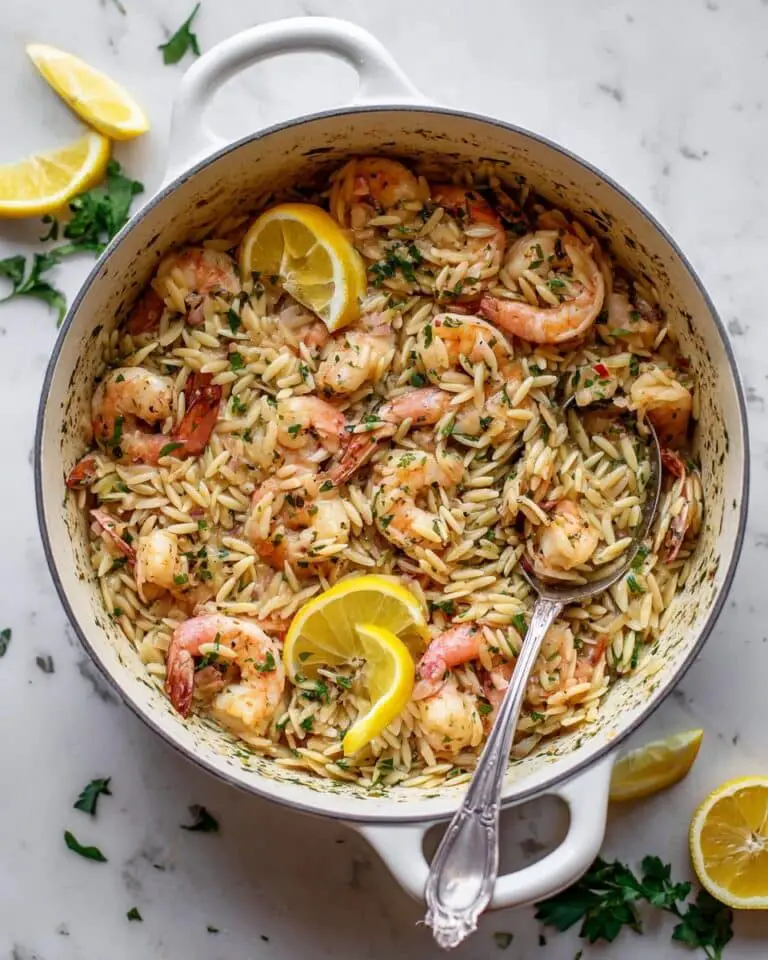 One-Pot Garlic Butter Shrimp and Orzo