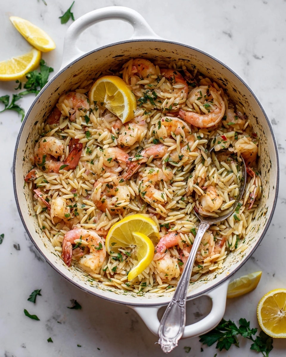 One-Pot Garlic Butter Shrimp and Orzo