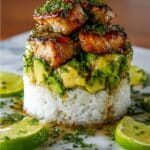 Honey-Lime Chicken and Avocado Rice Stack