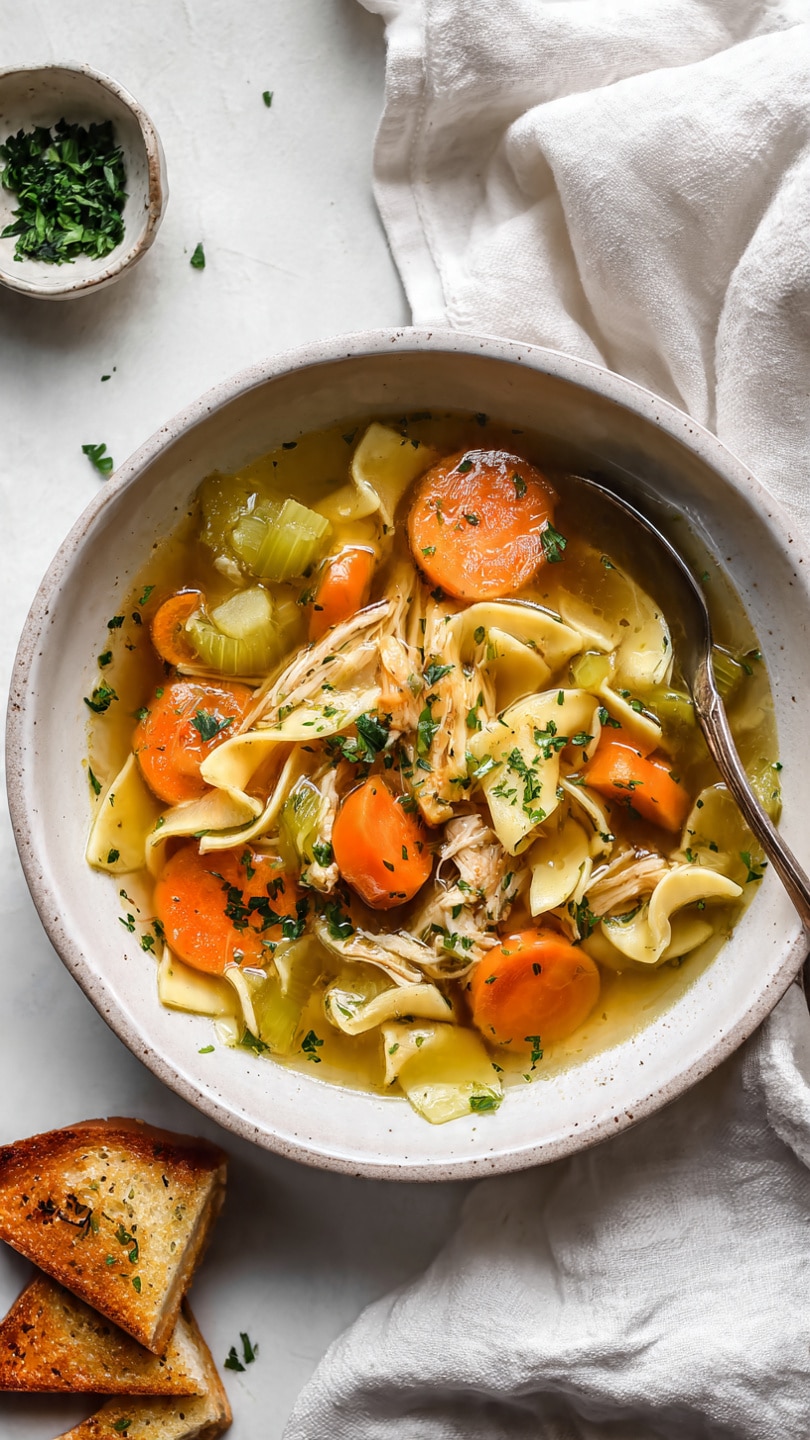 Ginger Garlic Chicken Noodle Soup
