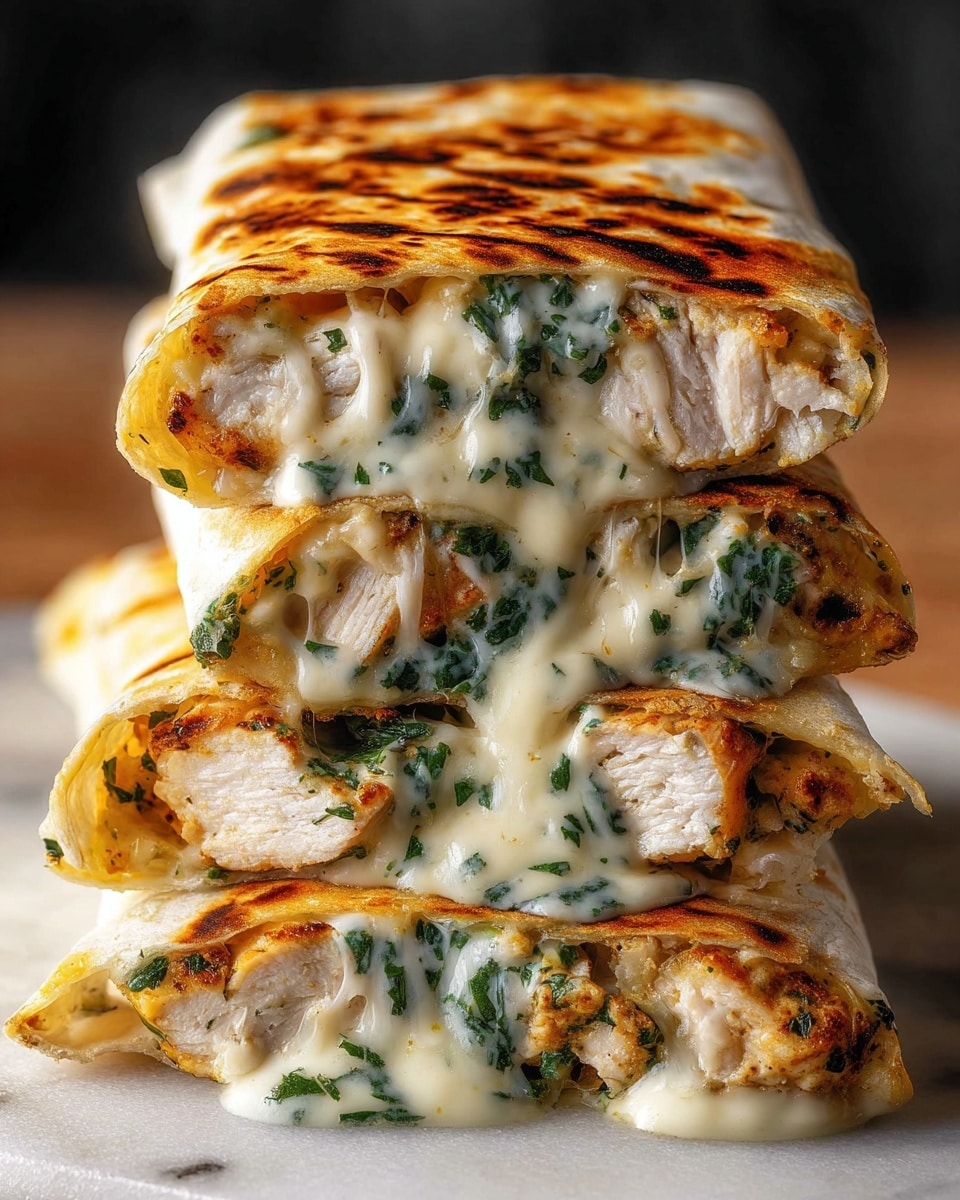 Best Recipe for Cheesy Garlic Chicken Wraps