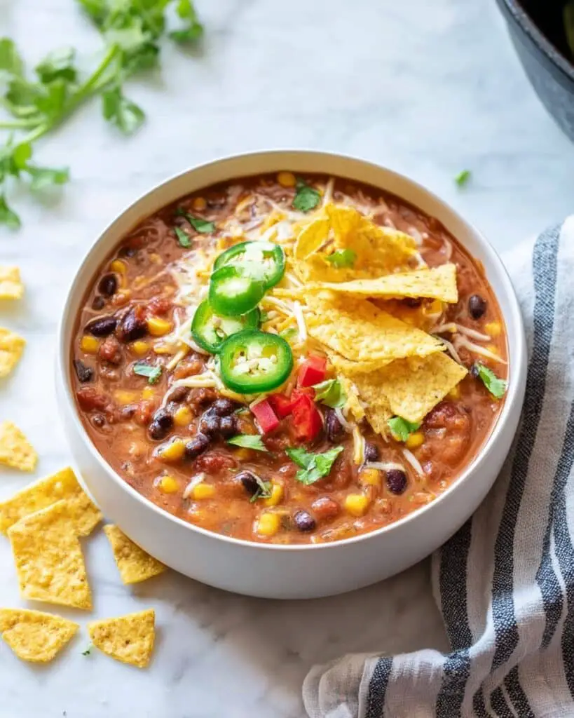Creamy Vegetarian Tortilla Soup (Easy & Hearty)