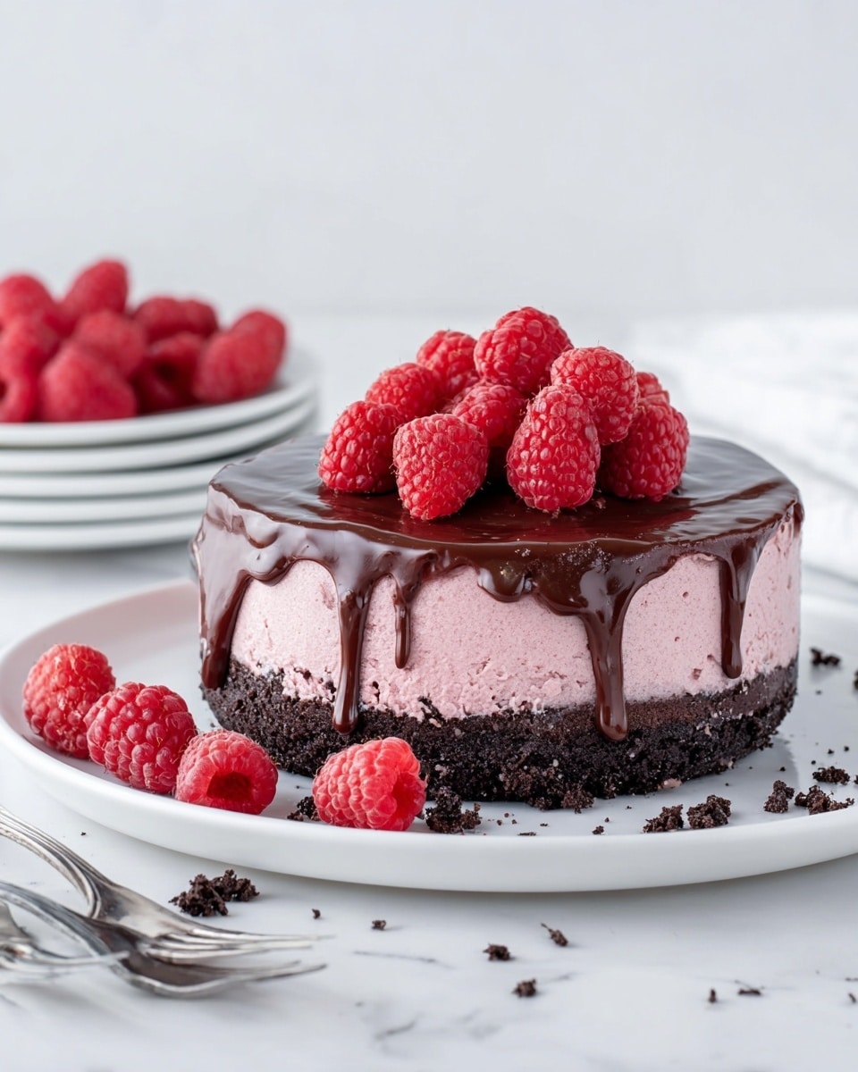 Indulge in Decadent Dark Chocolate Raspberry Cheesecake
