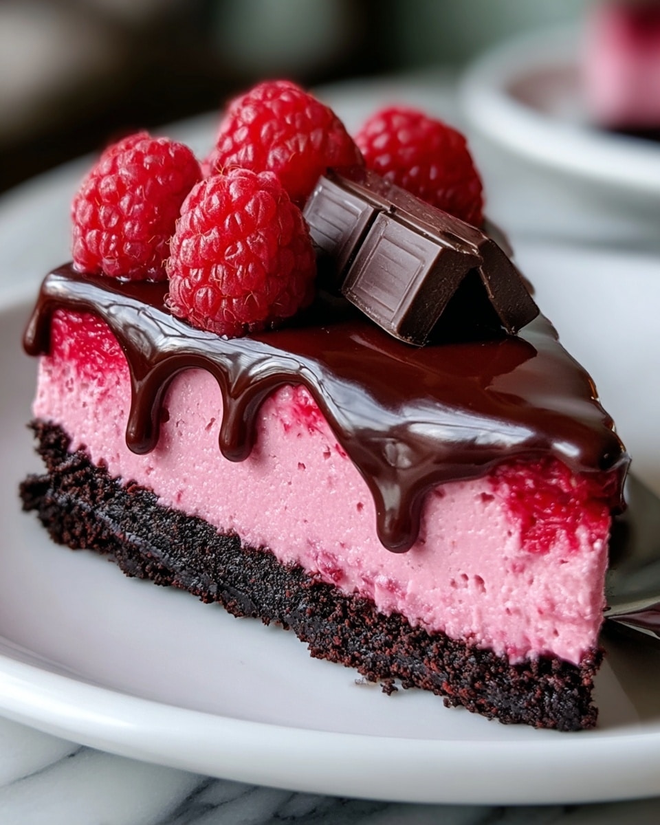 Indulge in Decadent Dark Chocolate Raspberry Cheesecake