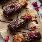 Chocolate Dipped Sesame Oatmeal Bars