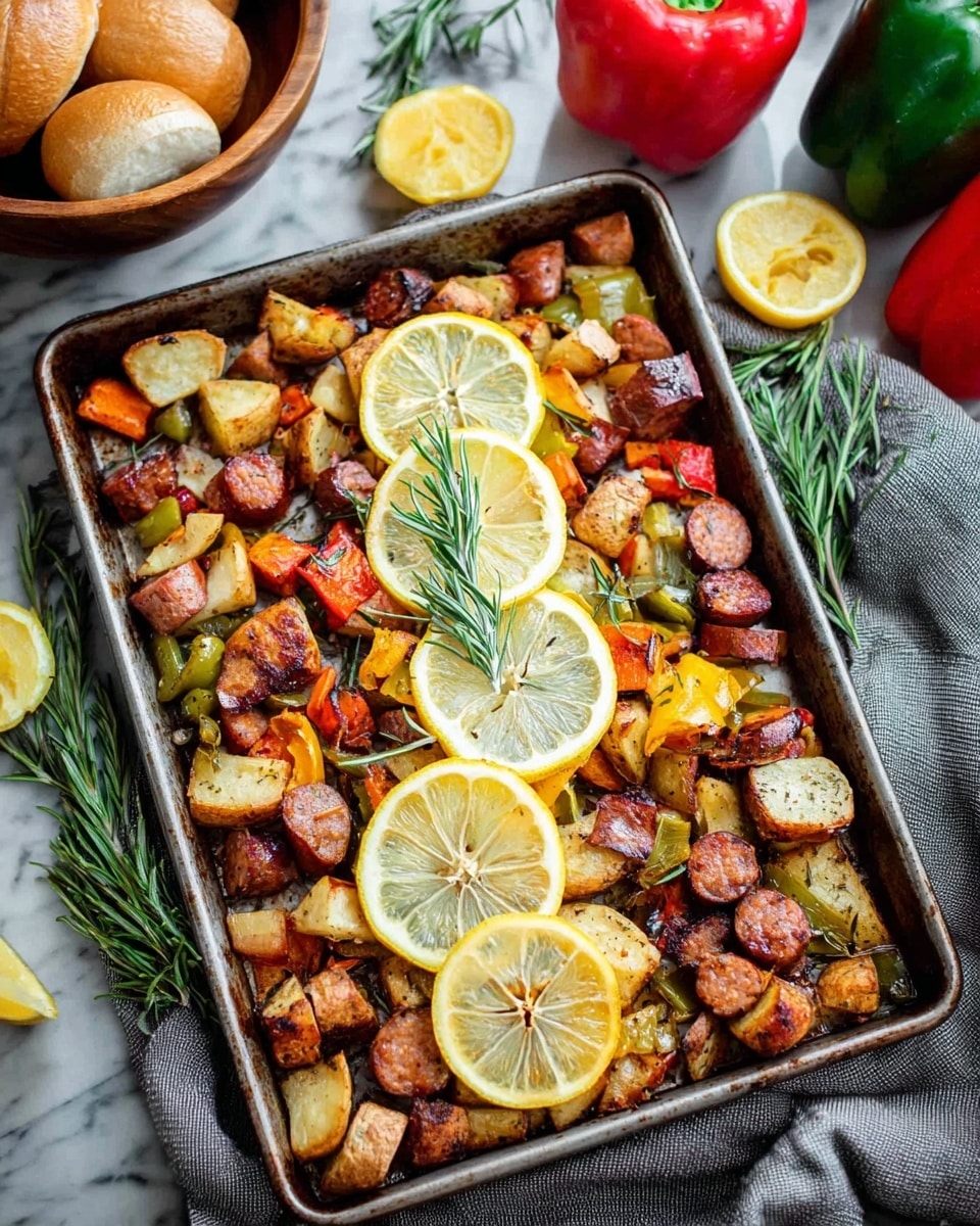 Sheet Pan Sausage, Peppers, and Potatoes