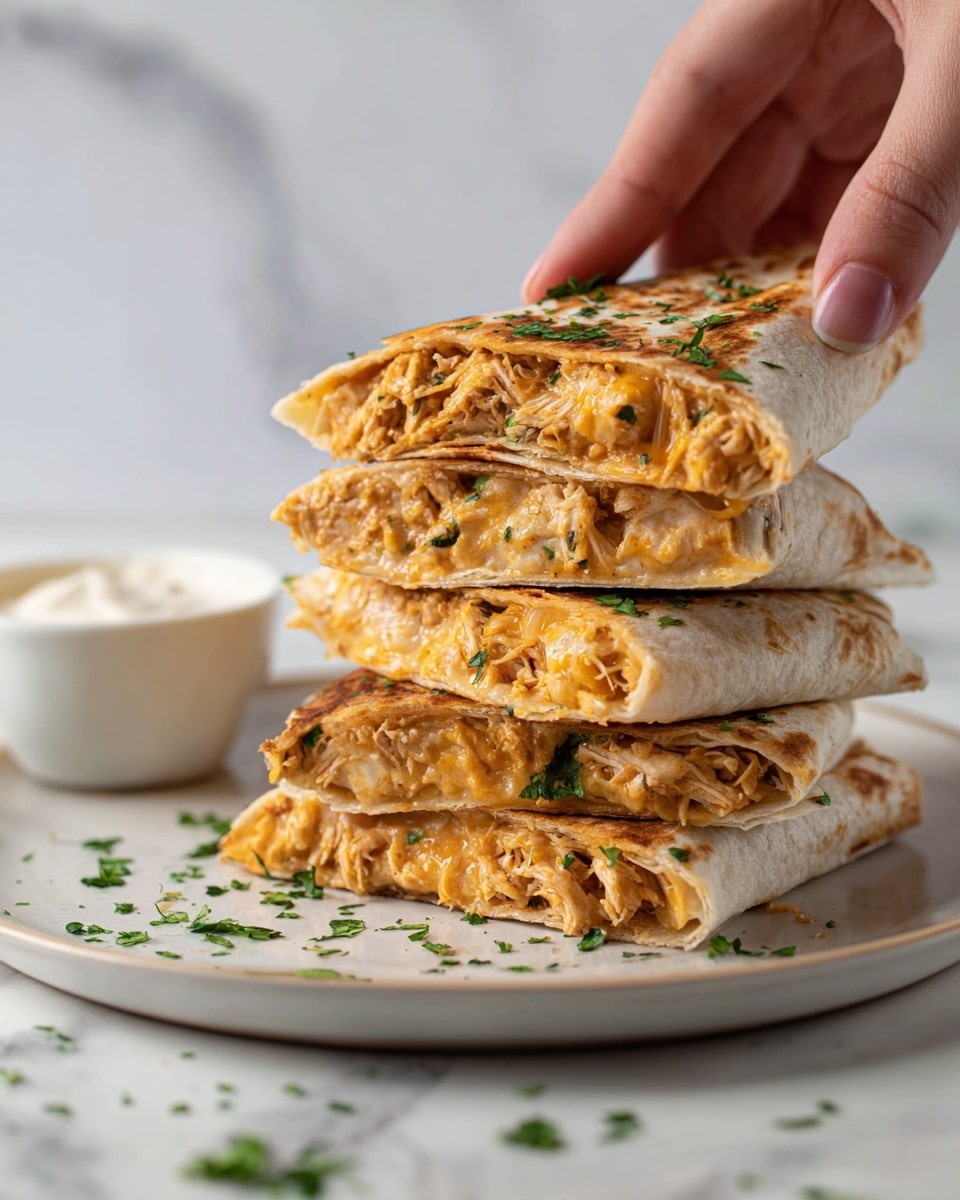 The Best Cheesy Garlic Chicken Wraps