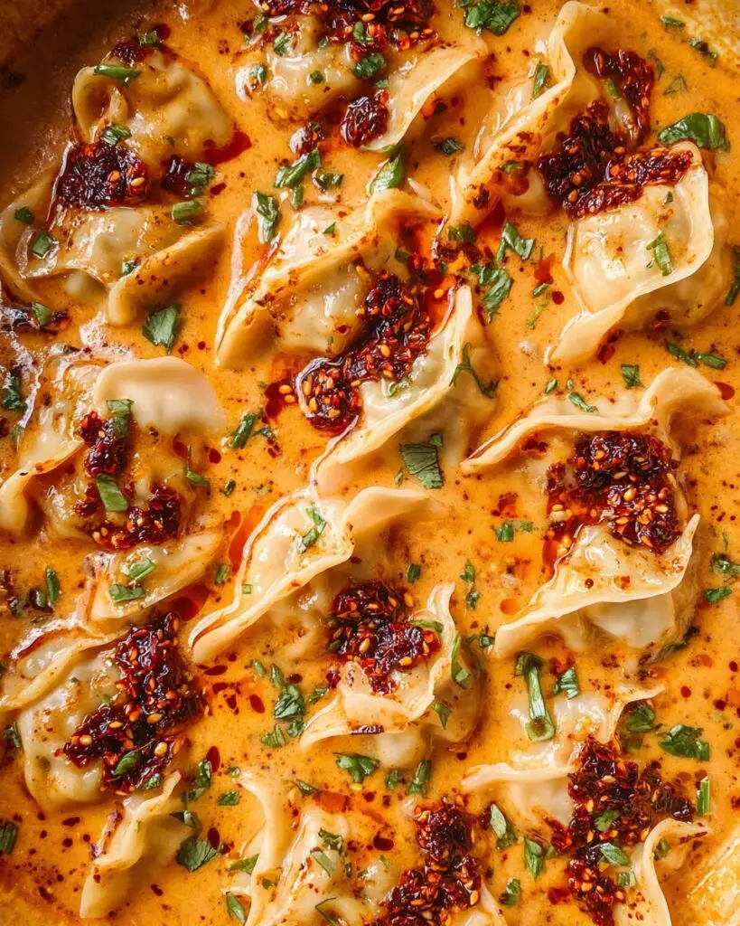 One Pan Baked Dumplings