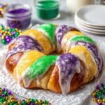 Classic Mardi Gras King Cake Recipe with Cream Cheese Filling