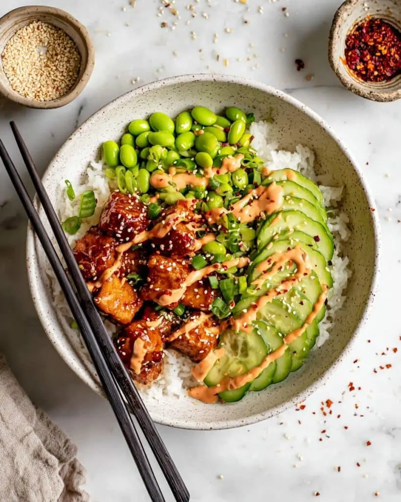 Honey Sriracha Salmon Bowls