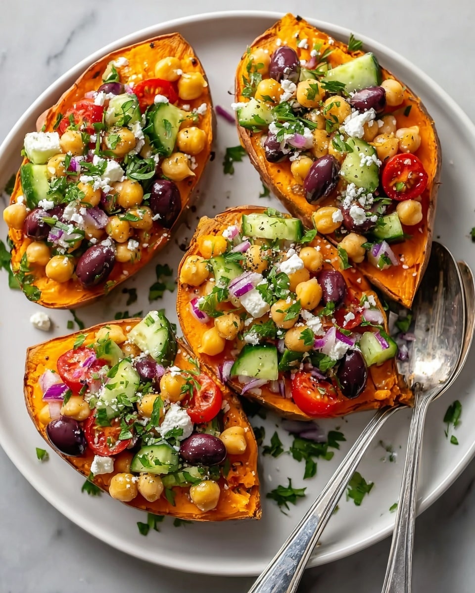 Mediterranean Stuffed Sweet Potatoes for Flavorful Dinner