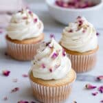 Vegan Cardamom Rose Cupcakes