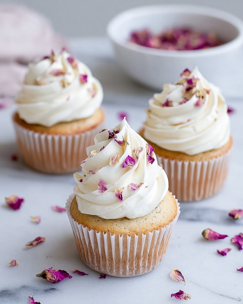 Vegan Cardamom Rose Cupcakes