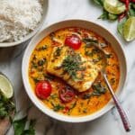 Tropical Coconut Lime Fish Curry with Jasmine Rice