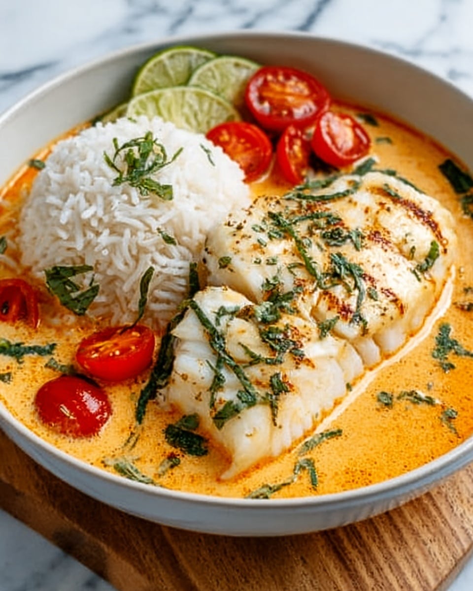 Tropical Coconut Lime Fish Curry with Jasmine Rice