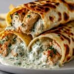Low Carb Cheesy Garlic Chicken Wraps