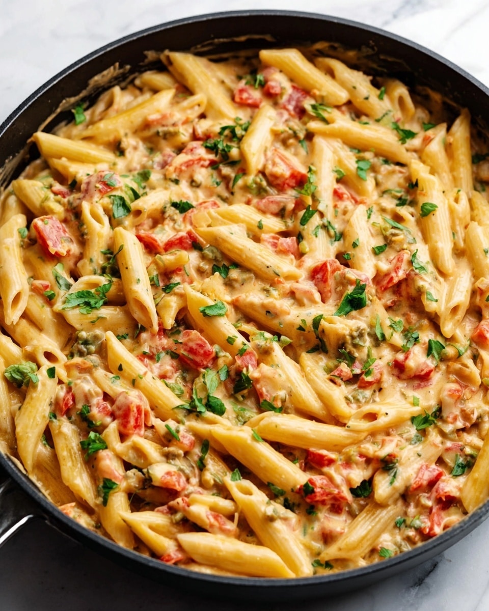 Creamy Rotel Pasta with Ground Beef