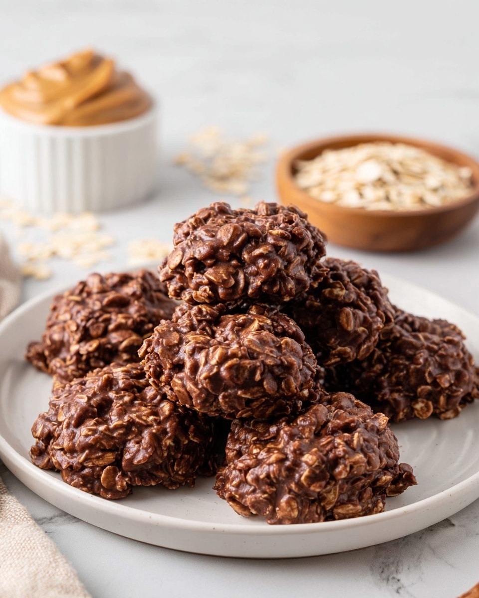No Bake Peanut Butter Chocolate Cookies