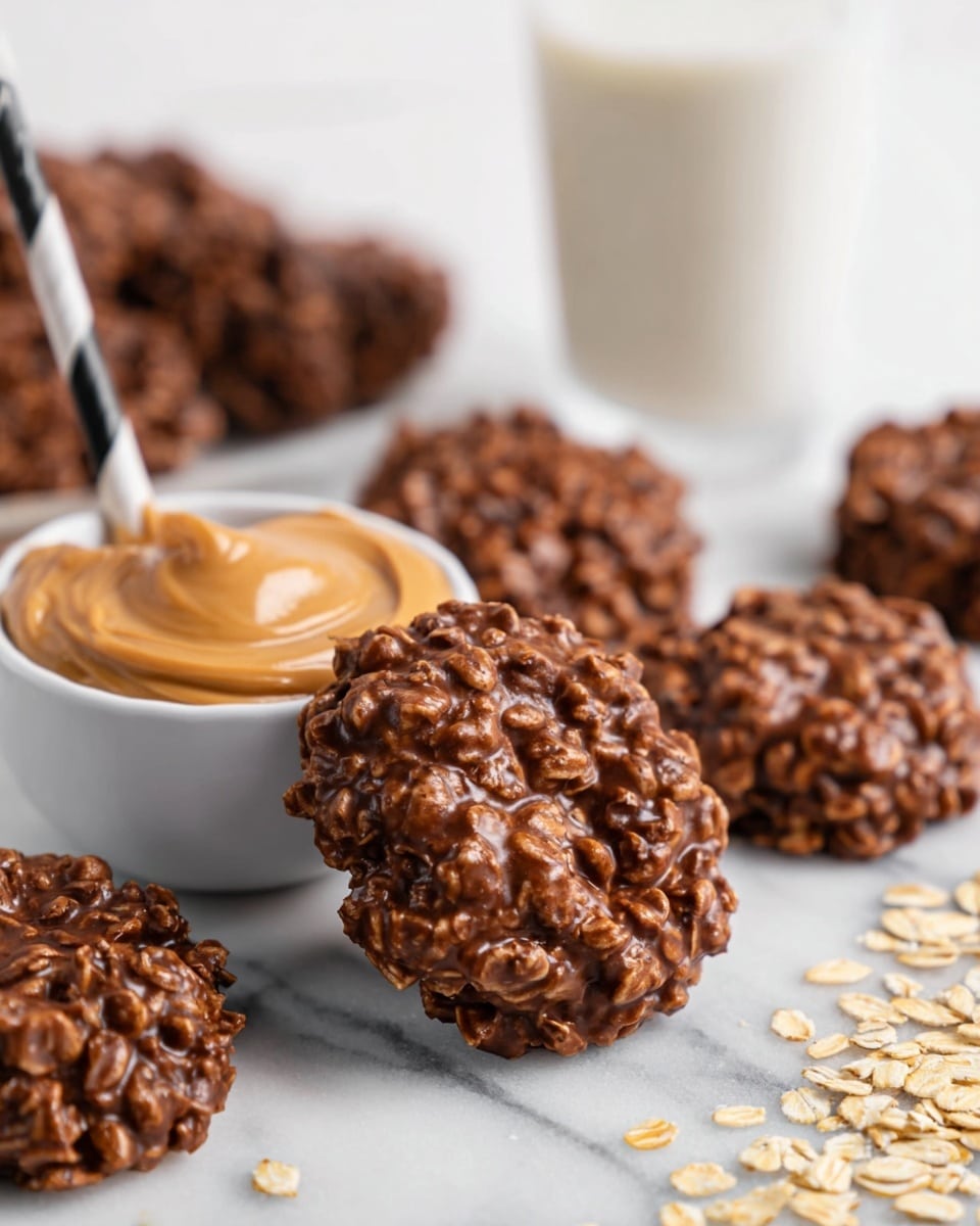 No Bake Peanut Butter Chocolate Cookies