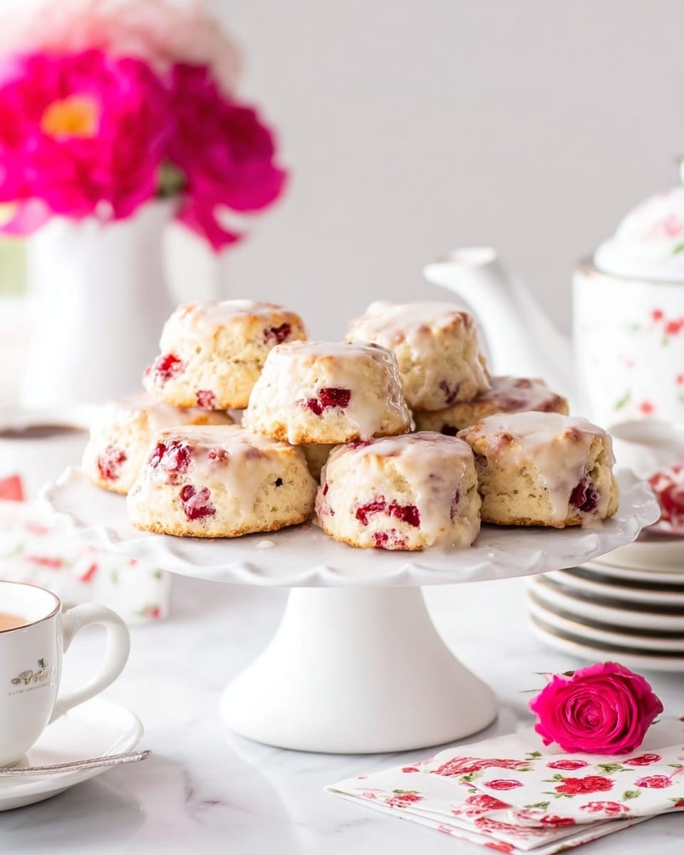 Ridiculously Easy Lemon Raspberry Scones