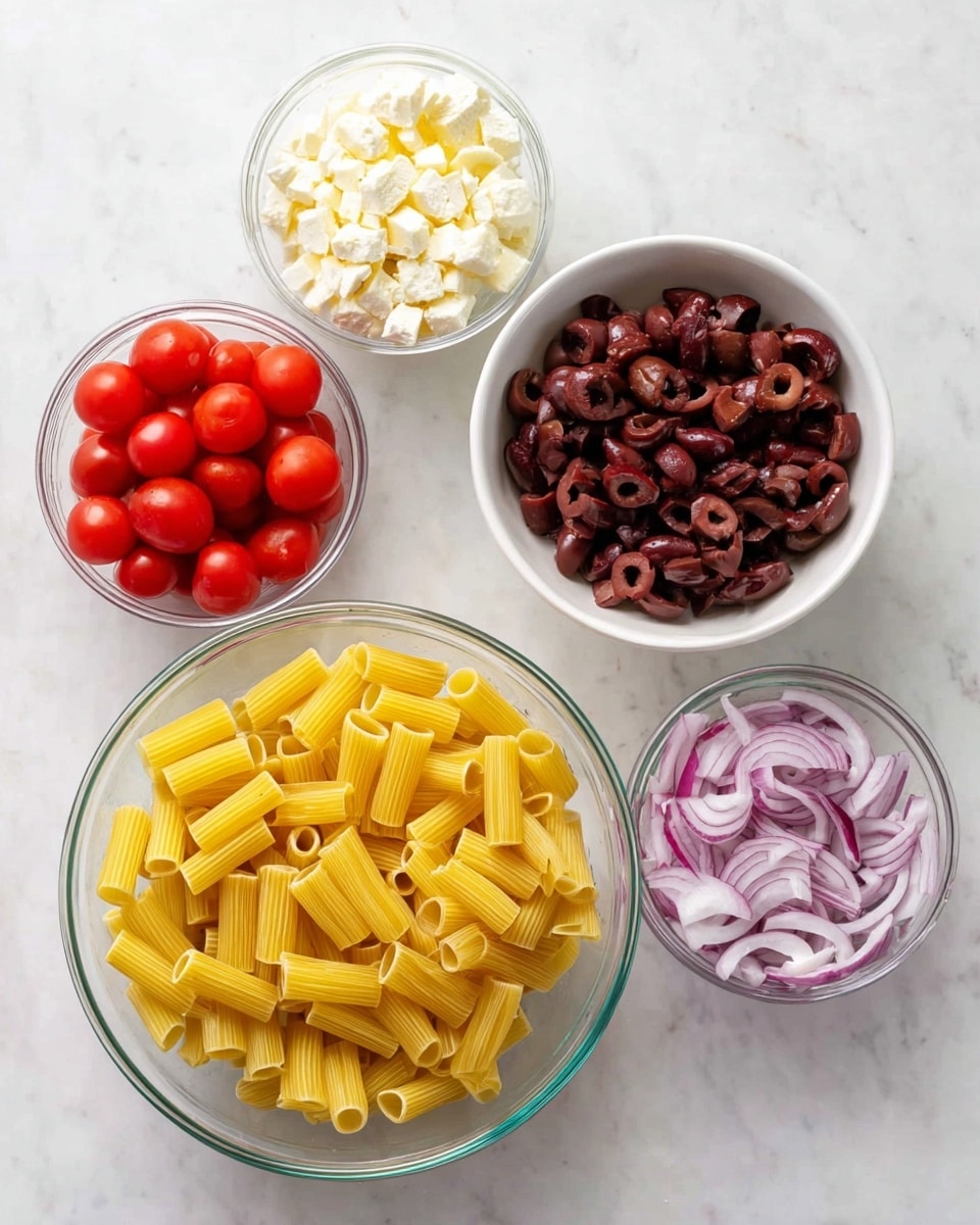 Feta & Cranberry Rigatoni Salad with Lemon Vinaigrette